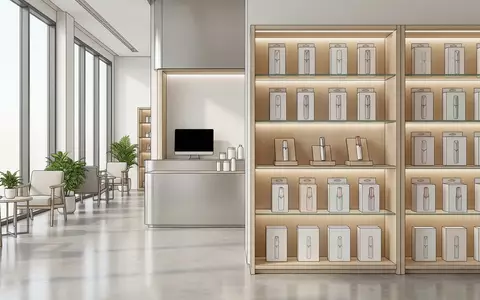 Architektur-Render im Kosmetikgeschaeft mit Gesichtstrimmer zum Thema Finishing Touch Flawless Gesichtshaarentferner, neutrales Tageslicht - Foto: THN