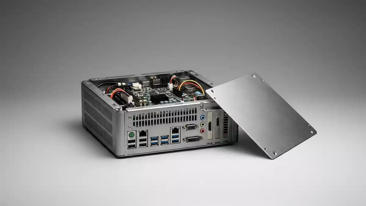 Fotorealistische Studioansicht von Entwicklercomputer in neutraler Produktdarstellung