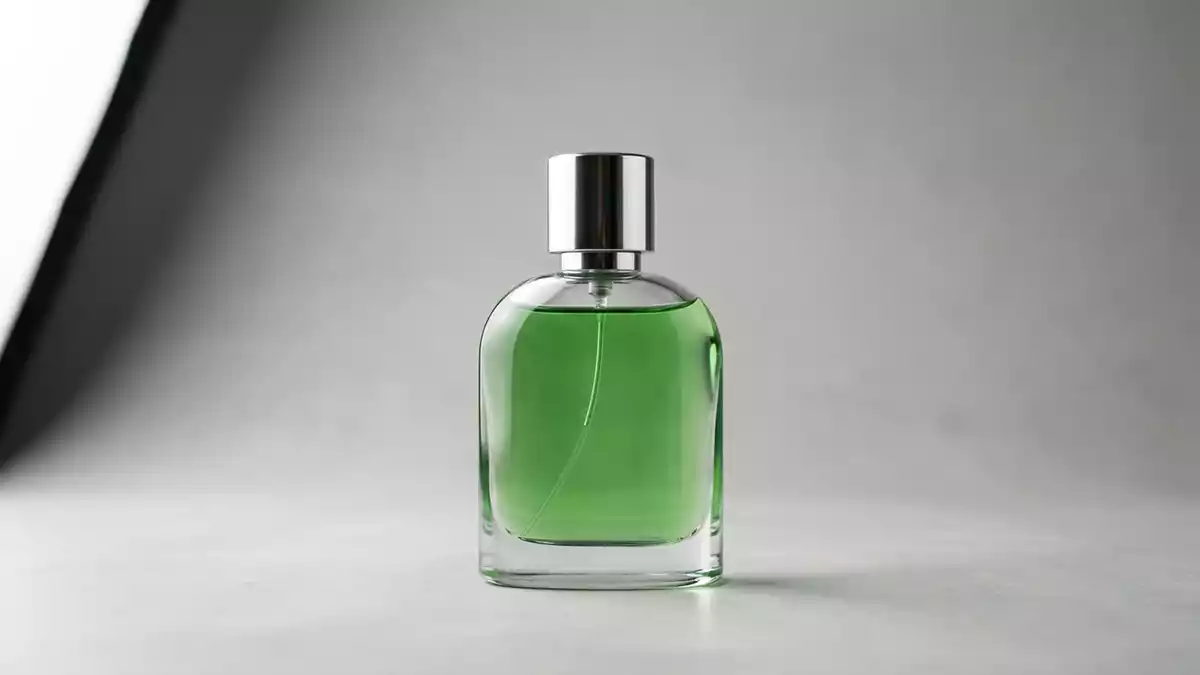 Fotorealistische Studioansicht von Eau de Toilette in neutraler Produktdarstellung