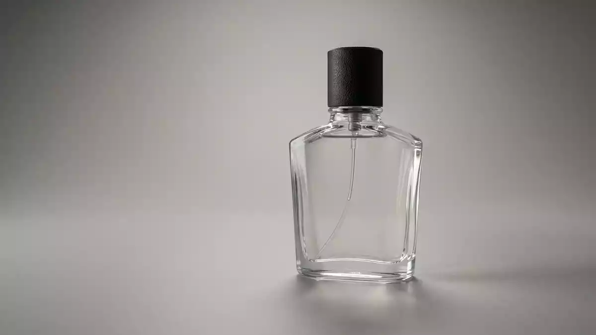 Fotorealistische Studioansicht von Eau de Toilette in neutraler Produktdarstellung
