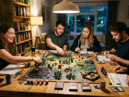 Fotorealistische Aufnahme von Strategiespiel am Esstisch zum Thema Villainous, natuerliches Licht, sachlich dargestellt - Foto: THN