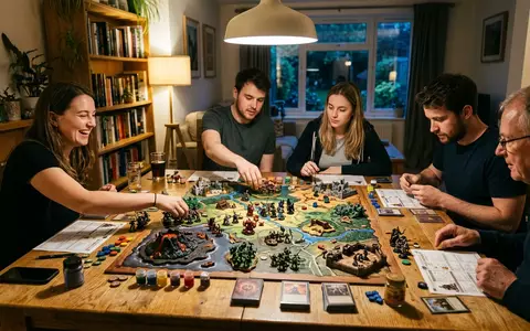 Fotorealistische Aufnahme von Strategiespiel am Esstisch zum Thema Villainous, natuerliches Licht, sachlich dargestellt - Foto: THN
