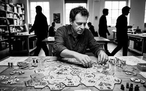 Schwarzweiss-Reportage mit Strategiespiel zum Thema Villainous, hoher Kontrast, sachlich dargestellt, markenneutral, redaktionelle Verwendung - Foto: THN