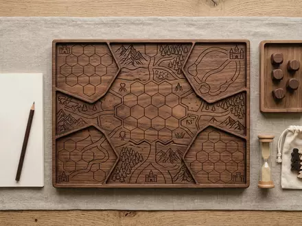 Flatlay-Arrangement rund um Strategiespiel zum Thema Villainous, weiches Oberlicht, sachlich dargestellt, markenneutral - Foto: THN