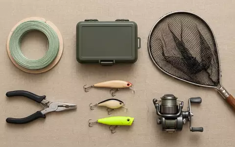 Flatlay-Arrangement rund um Wobblerkoeder zum Thema Rapala Original F-7 Wobbler, weiches Oberlicht - Foto: THN