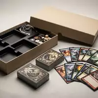 Fotorealistische Studioaufnahme von Kartenspiel zum Thema Disney Lorcana, klare Lichtfuehrung, sachlich dargestellt - Foto: THN