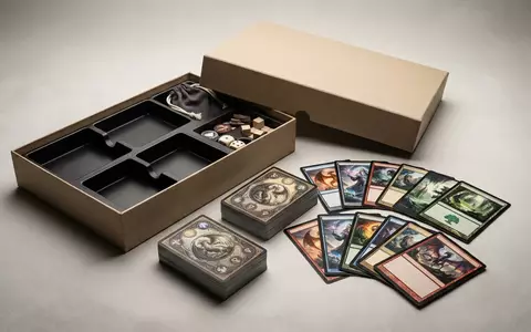 Fotorealistische Studioaufnahme von Kartenspiel zum Thema Disney Lorcana, klare Lichtfuehrung, sachlich dargestellt - Foto: THN
