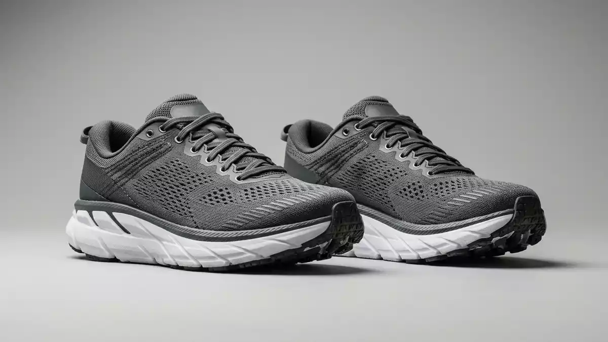 Fotorealistische Studioansicht von Laufschuhe in neutraler Produktdarstellung, neutral