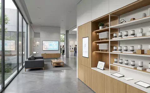 Architektur-Render im Hausautomationsgeschaeft mit Heizkoerperthermostat zum Thema Netatmo Smartes Heizkörperthermostat SVN-DE, neutrales Tageslicht - Foto: THN