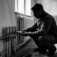 Schwarzweiss-Reportage mit Thermostatset zum Thema Netatmo Smart Thermostat Starter, hoher Kontrast, sachlich dargestellt - Foto: THN
