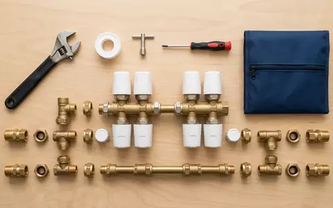 Flatlay-Arrangement rund um Thermostatset zum Thema Netatmo Smart Thermostat Starter, weiches Oberlicht - Foto: THN