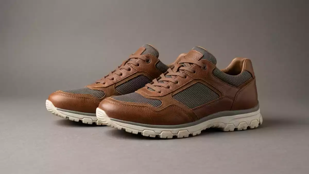 Fotorealistische Studioansicht von Sneaker in neutraler Produktdarstellung, neutral
