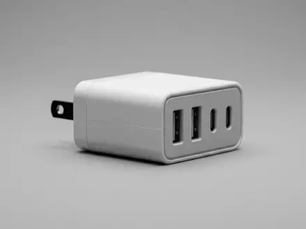 Fotorealistische Studioaufnahme von Netzteil zum Thema Anker 735 Ladegerät GaNPrime, klare Lichtfuehrung - Foto: THN
