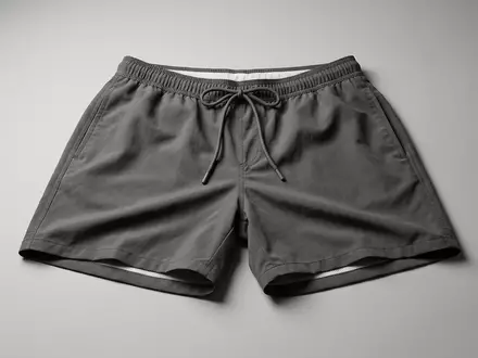 Fotorealistische Studioaufnahme von Badeshorts zum Thema Puma Herren Badeshorts Logo, klare Lichtfuehrung - Foto: THN