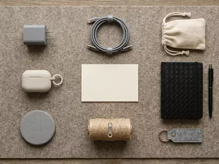 Flatlay-Arrangement rund um Ladegeraet zum Thema UGREEN Nexode 100W USB-C, weiches Oberlicht - Foto: THN
