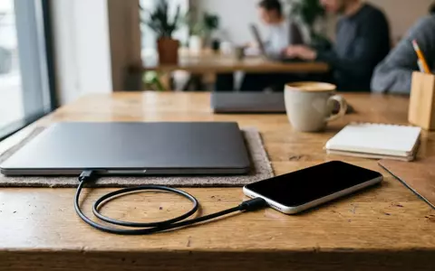 Fotorealistische Aufnahme von Ladekabel im Buero zum Thema UGREEN USB-C auf Lightning, natuerliches Licht - Foto: THN