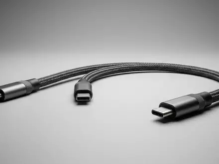 Fotorealistische Studioaufnahme von Ladekabel zum Thema UGREEN USB-C auf USB-C, klare Lichtfuehrung - Foto: THN