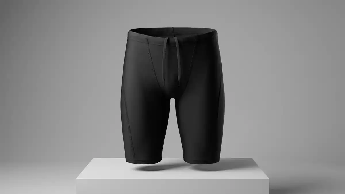 Fotorealistische Studioansicht von Jammer-Badehose in neutraler Produktdarstellung
