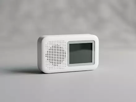 Fotorealistische Studioaufnahme von Raumsensor zum Thema Eve Room Smarter Raumsensor, klare Lichtfuehrung - Foto: THN