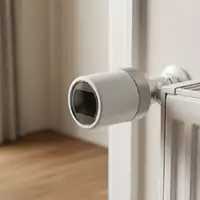 Fotorealistische Studioaufnahme von Heizungsthermostat zum Thema Eve Thermo Smartes Heizkörperthermostat, klare Lichtfuehrung - Foto: THN