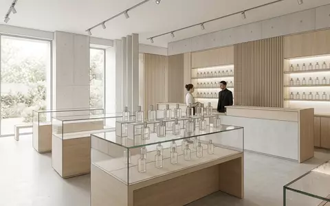 Architektur-Render im Parfuemerie mit Eau de Toilette zum Thema Montblanc Legend Spirit EdT, neutrales Tageslicht - Foto: THN