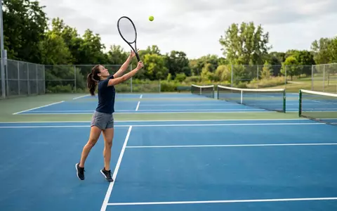 Fotorealistische Aufnahme von Tennisschlaeger auf dem Tennisplatz zum Thema Wilson Blade 98 v9, natuerliches Licht - Foto: THN