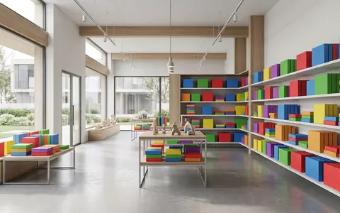 Architektur-Render im Spielwarengeschaeft mit Kinderbrettspiel zum Thema Winning Moves Trivial Pursuit, neutrales Tageslicht - Foto: THN