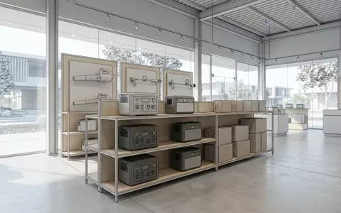 Architektur-Render im Outdoor-Energiegeschaeft mit Tragbare Powerstation zum Thema Jackery Explorer 500 Powerstation, neutrales Tageslicht - Foto: THN
