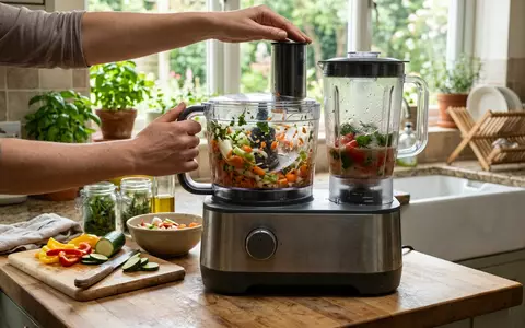 Fotorealistische Aufnahme von Kuechenmaschine in der Kueche zum Thema Ninja BN750EU Küchenmaschine 3-in-1, natuerliches Licht - Foto: THN