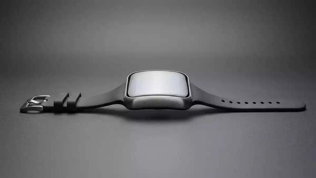 Fotorealistische Studioansicht von Smartwatch in neutraler Produktdarstellung, neutral