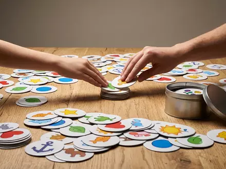 Fotorealistische Studioaufnahme von Kartenspiel zum Thema Dobble Harry Potter, klare Lichtfuehrung, sachlich dargestellt - Foto: THN