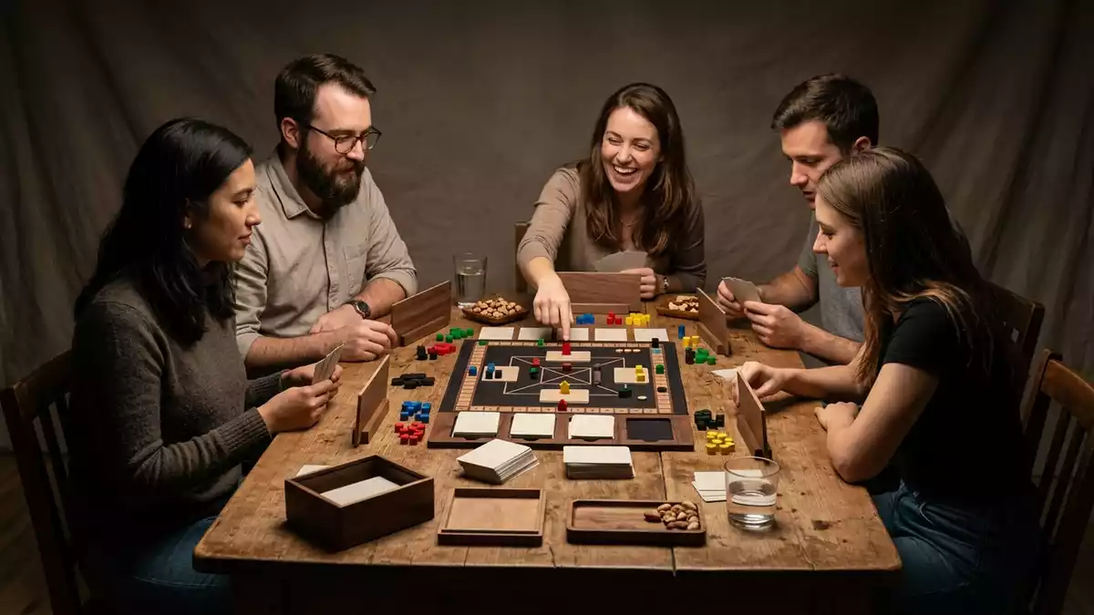 Fotorealistische Studioansicht von Ratespiel in neutraler Produktdarstellung, neutral