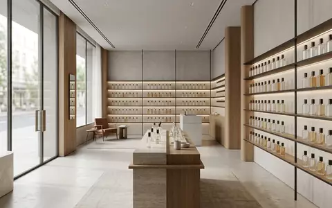 Architektur-Render im Parfuemerie mit Eau de Parfum zum Thema Calvin Klein Eternity Eau, neutrales Tageslicht - Foto: THN