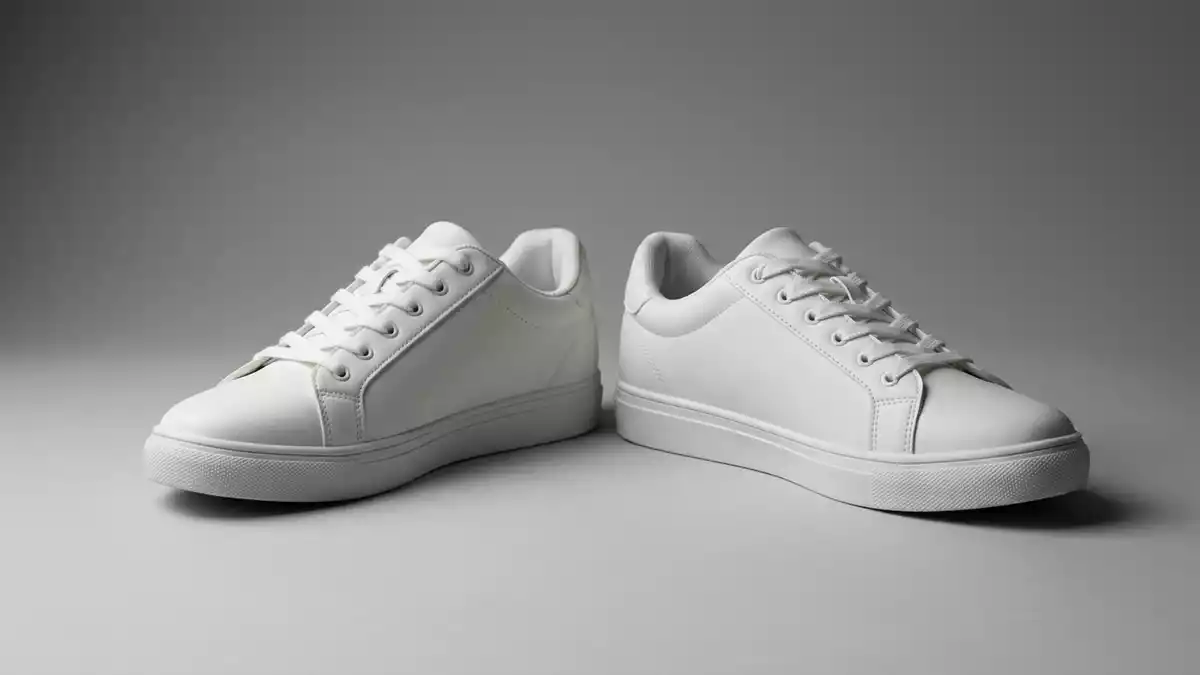 Fotorealistische Studioansicht von Casual-Sneaker in neutraler Produktdarstellung