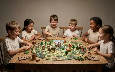 Fotorealistische Studioaufnahme von Kinderspiel zum Thema Obstgarten, klare Lichtfuehrung, sachlich dargestellt, markenneutral - Foto: THN
