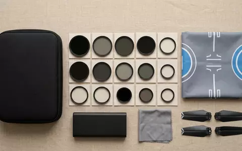 Flatlay-Arrangement rund um Objektivfilter zum Thema DJI ND-Filter Set für, weiches Oberlicht - Foto: THN