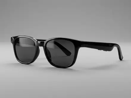Fotorealistische Studioaufnahme von Kamerabrille zum Thema Meta Ray-Ban Smart Glasses, klare Lichtfuehrung - Foto: THN