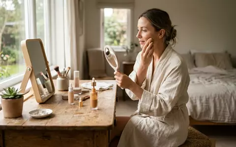 Fotorealistische Aufnahme von Foundation am Schminktisch zum Thema Chanel Les Beiges Healthy, natuerliches Licht - Foto: THN
