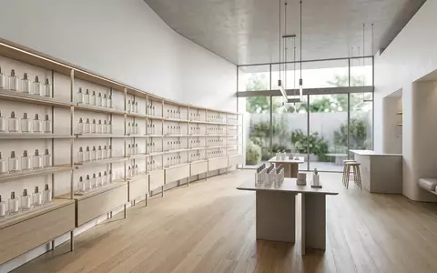 Architektur-Render im Parfuemerie mit Eau de Toilette zum Thema Dior Sauvage Eau de, neutrales Tageslicht - Foto: THN
