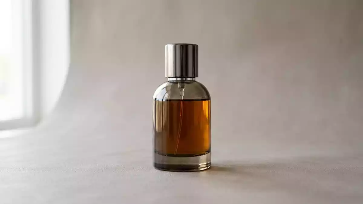 Fotorealistische Studioansicht von Eau de Toilette in neutraler Produktdarstellung