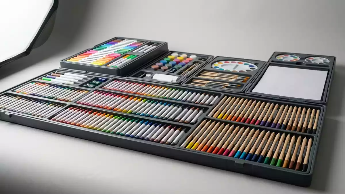 Fotorealistische Studioansicht von Malset in neutraler Produktdarstellung, neutral