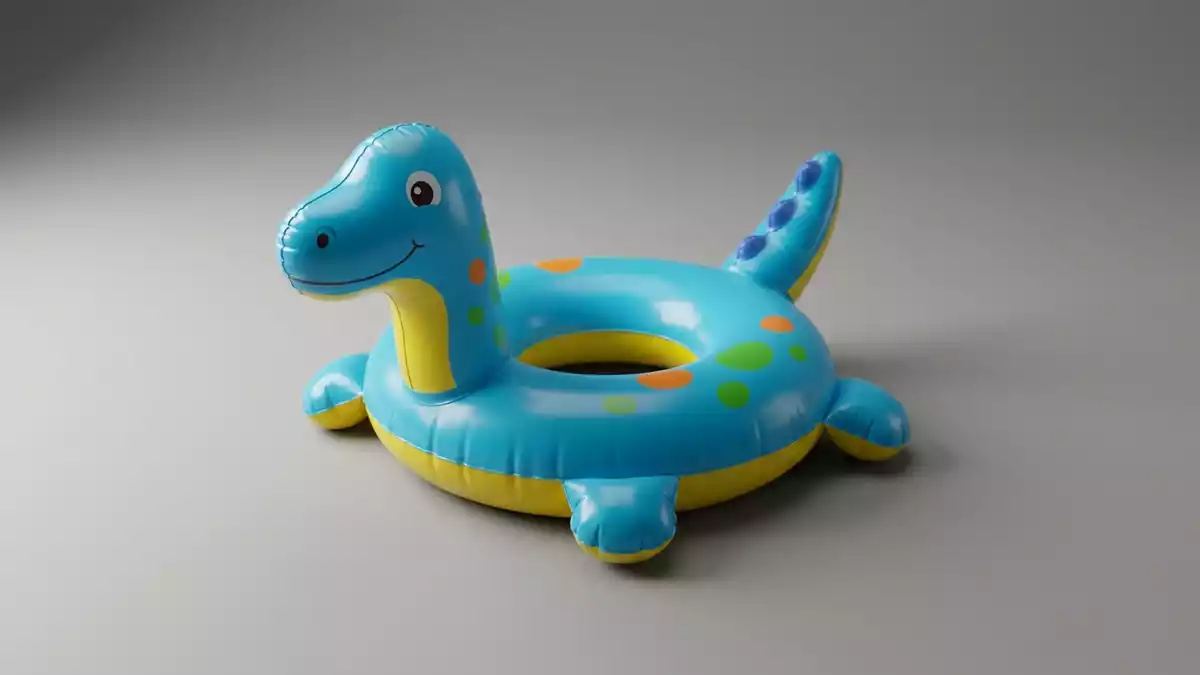 Fotorealistische Studioansicht von Kinder Schwimmring in neutraler Produktdarstellung