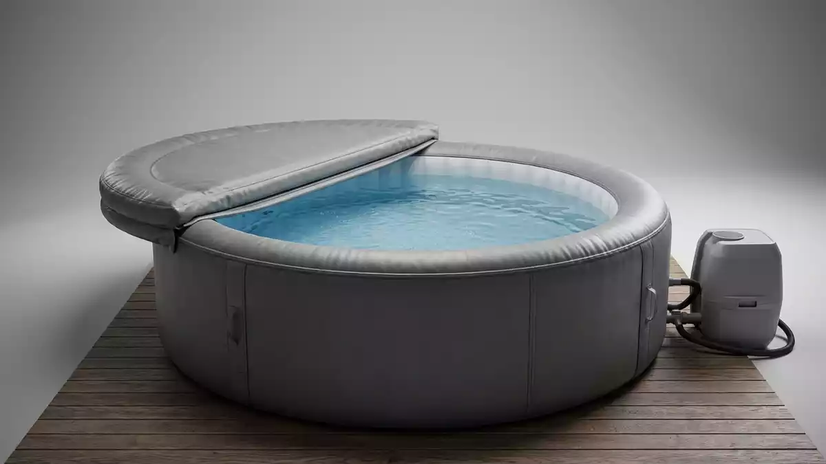Fotorealistische Studioansicht von Aufblasbarer Whirlpool in neutraler Produktdarstellung