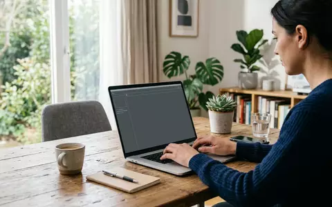 Fotorealistische Aufnahme von Laptop im Homeoffice zum Thema Dell XPS 15 9530, natuerliches Licht - Foto: THN