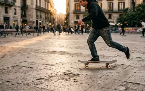 Fotorealistische Aufnahme von Skateboardrollen auf dem Platz zum Thema Spitfire Formula Four 99D, warmes Abendlicht - Foto: THN