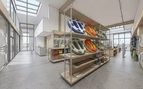 Architektur-Render im Wassersportladen mit Schleppreifen zum Thema Spinera Whirl 2 Towable, neutrales Tageslicht - Foto: THN
