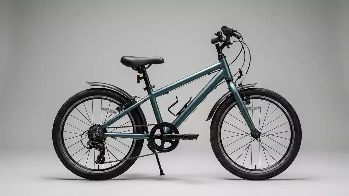 Fotorealistische Studioansicht von Kinderfahrrad in neutraler Produktdarstellung