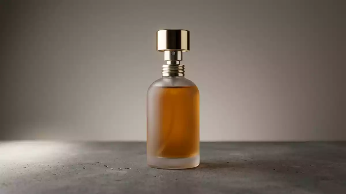 Fotorealistische Studioansicht von Eau de Toilette in neutraler Produktdarstellung