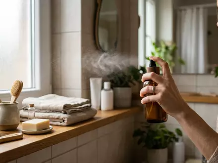 Fotorealistische Aufnahme von Eau de Toilette im Badezimmer zum Thema Paco Rabanne Phantom EdT - Foto: THN