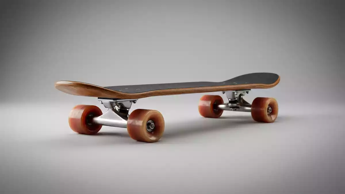Fotorealistische Studioansicht von Cruiserboard in neutraler Produktdarstellung